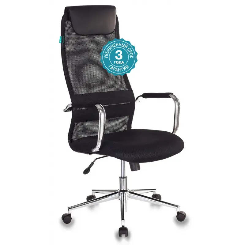 Кресло руководителя Бюрократ KB-9N/BLACK черный TW-01 TW-11 сетка крестовина хром главное фото
