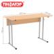 Стол-парта 2-местный нерегулируемый ПИФАГОР SD-1, 1200х500х760 мм, рост 6 (170-190 см), серый каркас, ЛДСП бук, 533346. Фото товара с разных ракурсов.